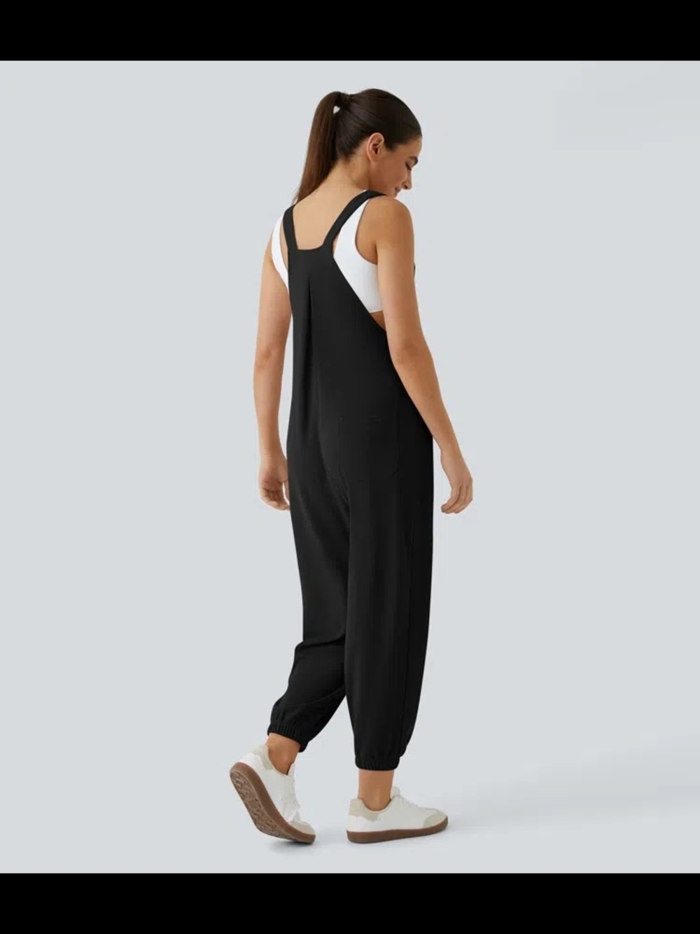 HALARA Black Relaxed-Fit Overalls Jumpsuit - Picture 2 of 5